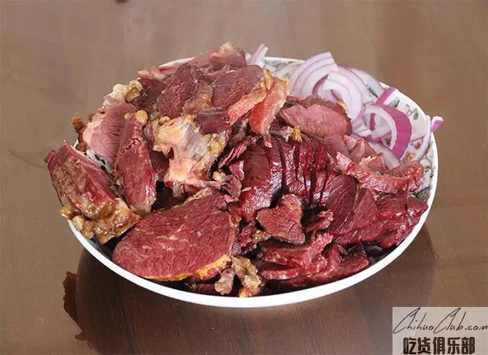 Boiled smoked horse meat