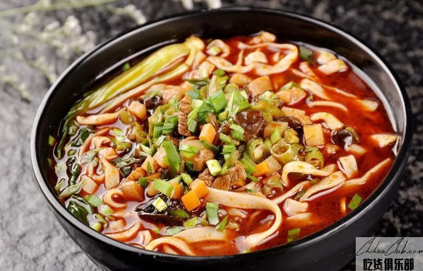 Qishan Noodles with ingredients